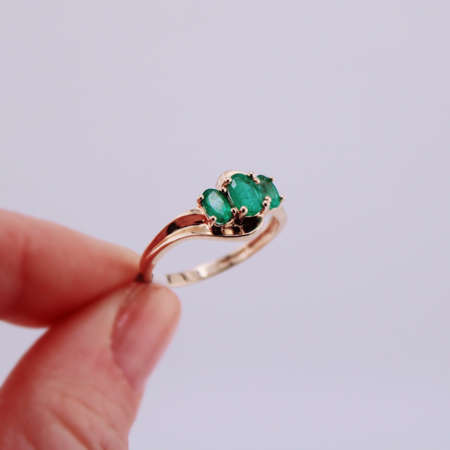 Trinity Emerald Ring