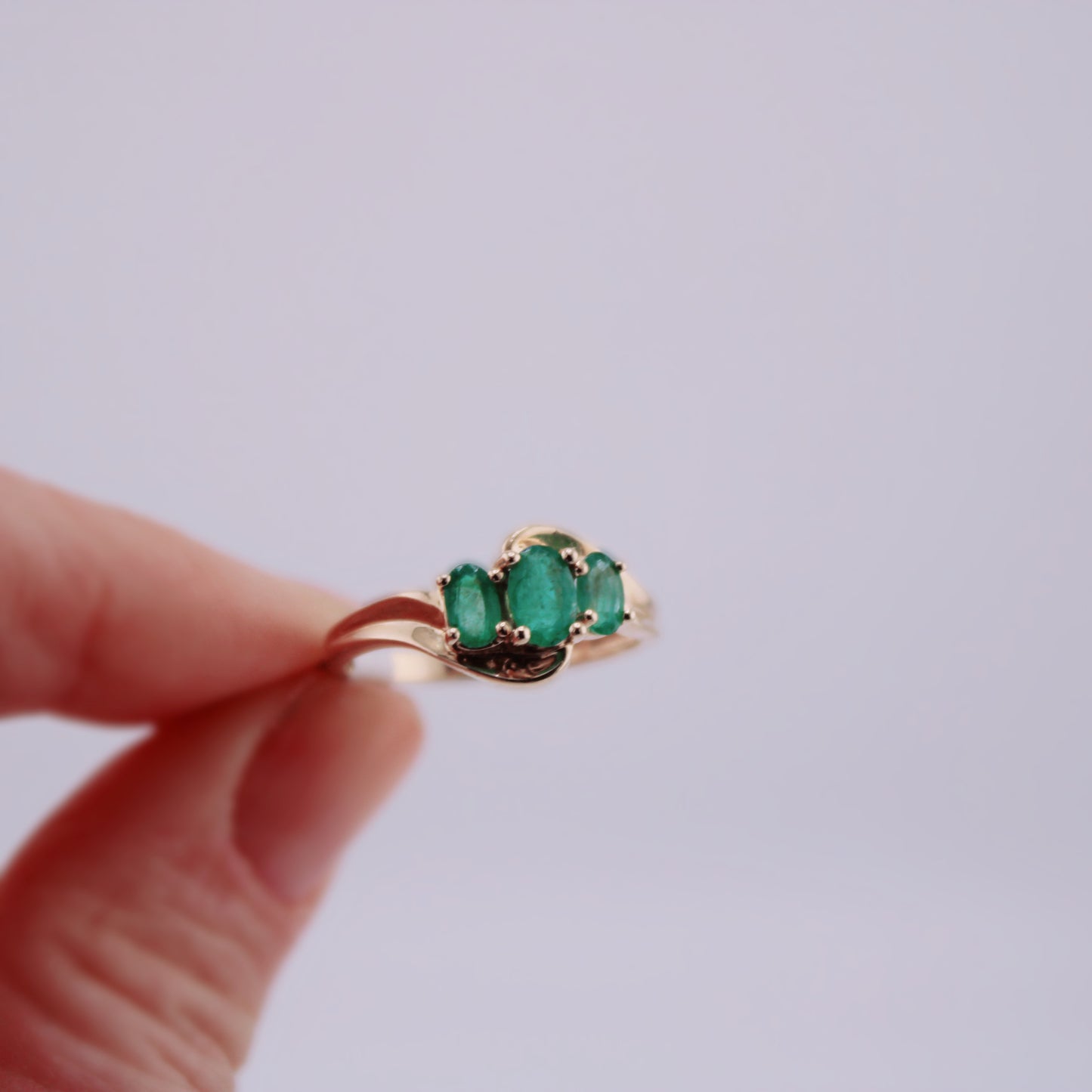 Trinity Emerald Ring