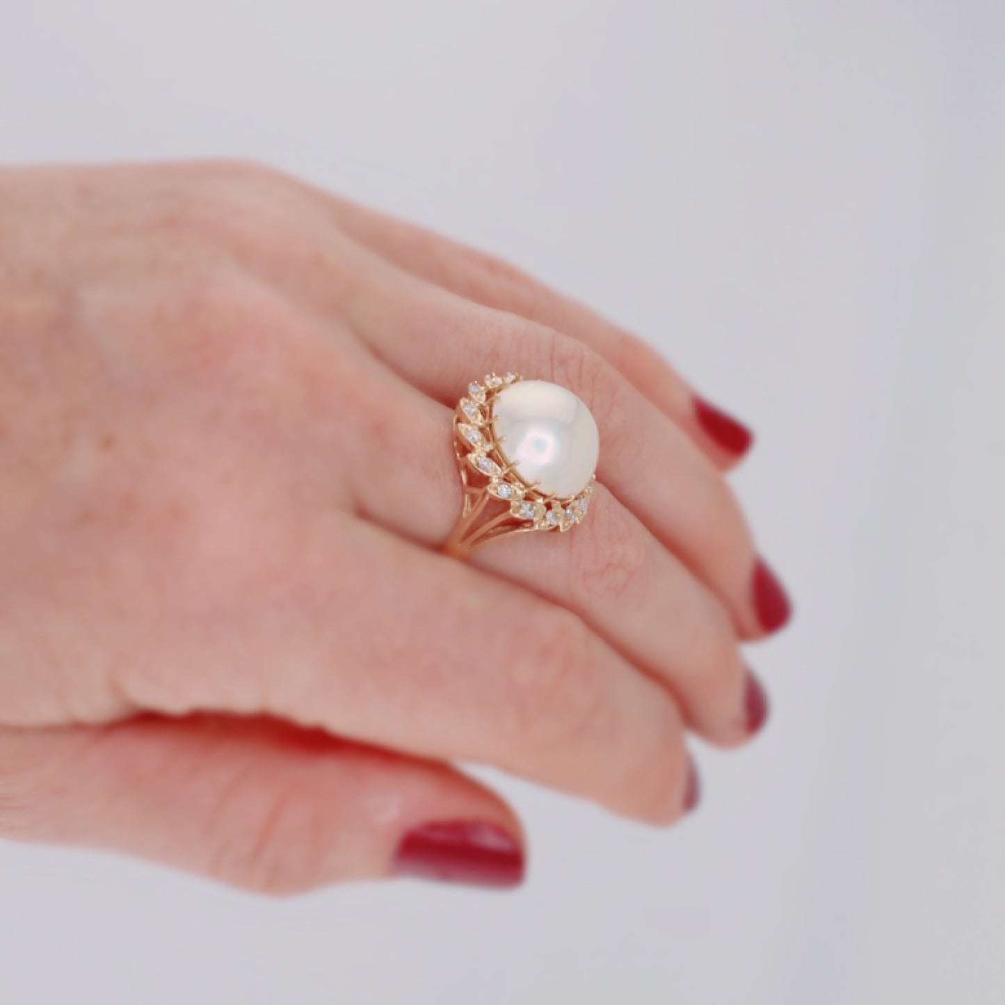 Willow Pearl and Diamond Ring