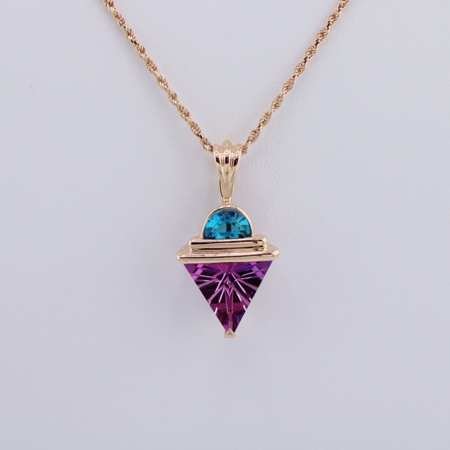 Geneva Amethyst and Blue Topaz Necklace