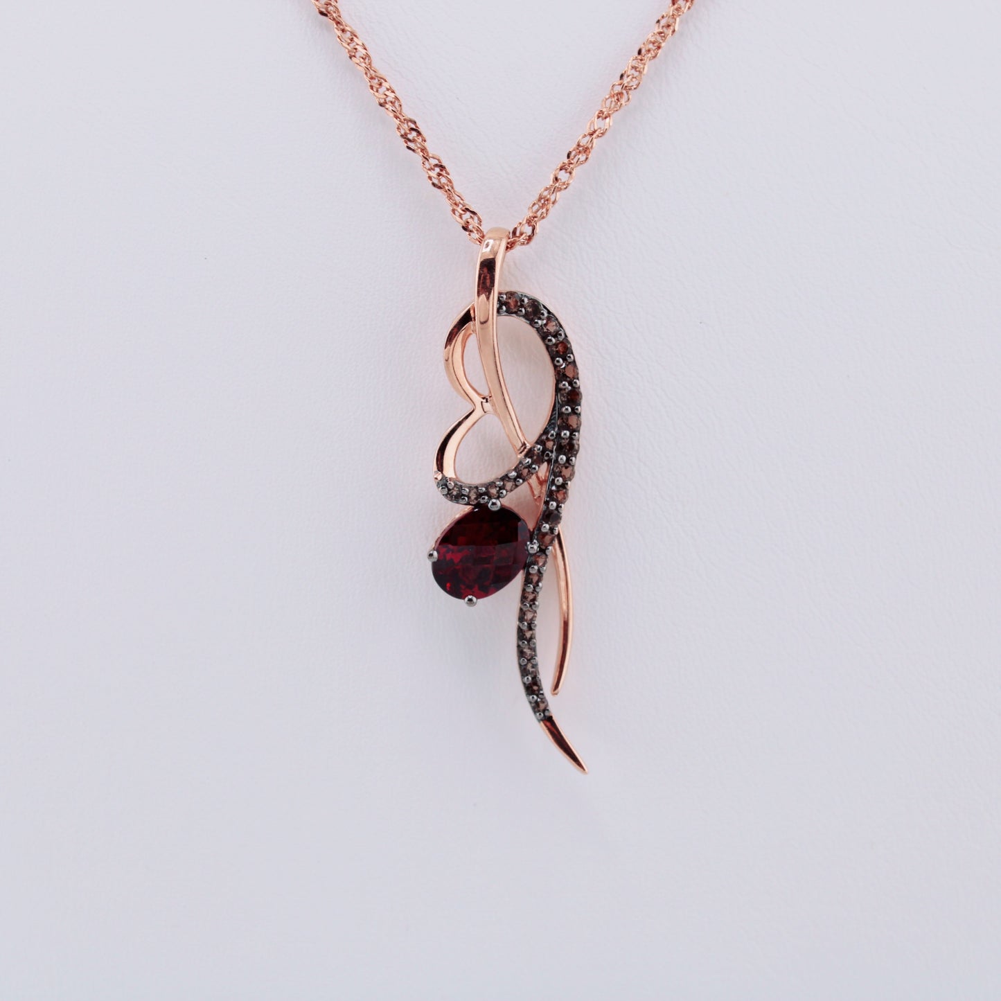 LeVian Raspberry Rhodolite and Diamond Necklace