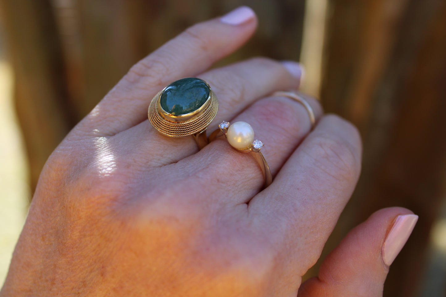 Brianna Pearl and Diamond Ring