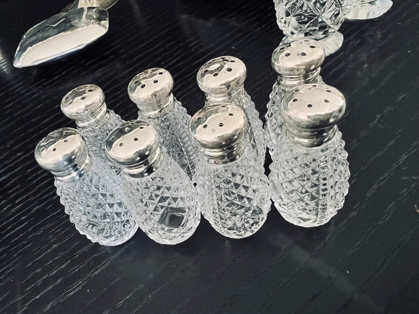 Vintage Sterling Silver and Glass Salt and Pepper Shakers - Charm