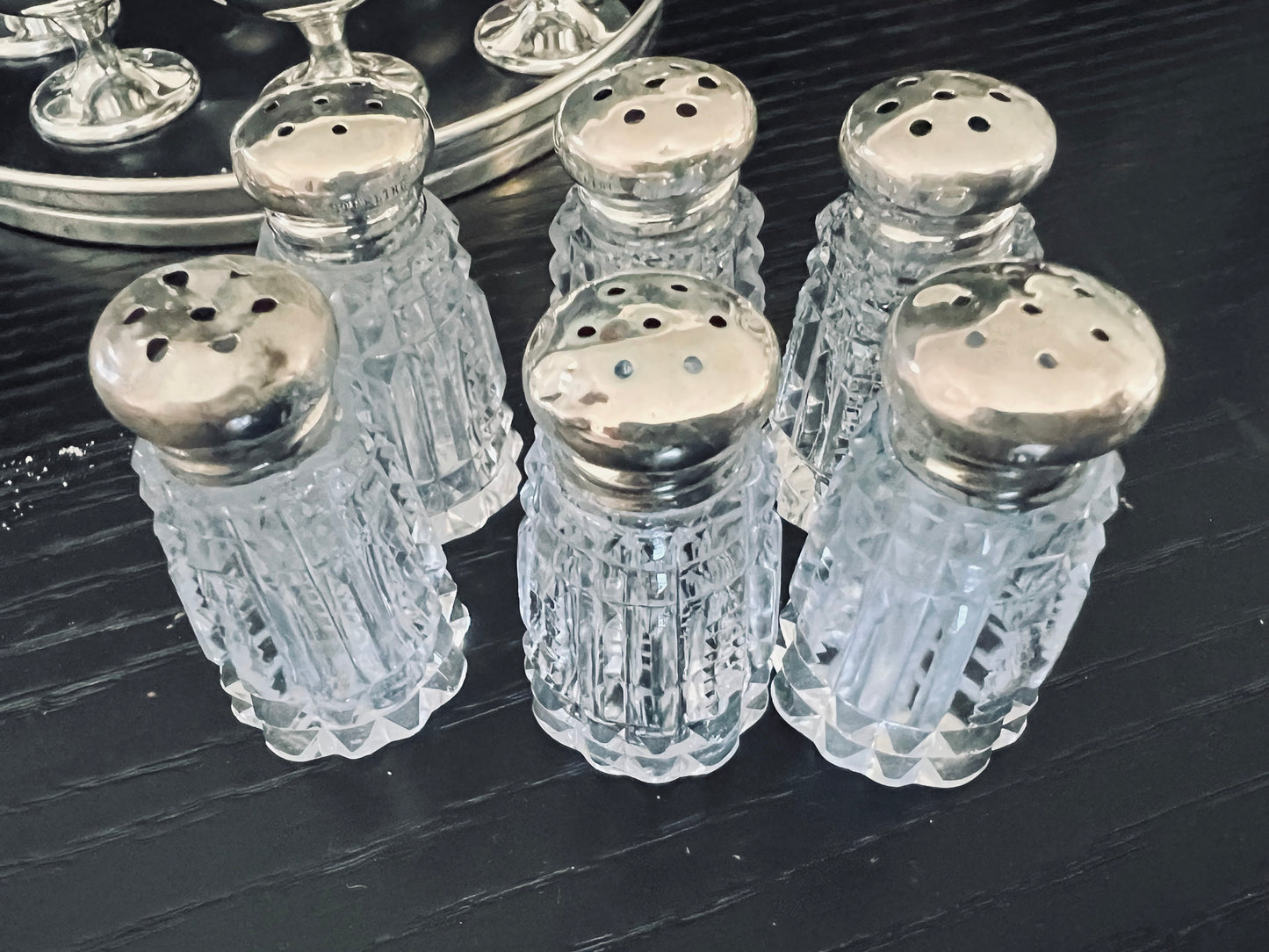Vintage Sterling Silver and Glass Salt and Pepper Shakers - Charm