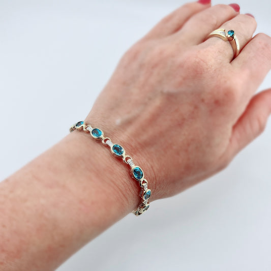 Callie Blue Topaz and Diamond Bracelet