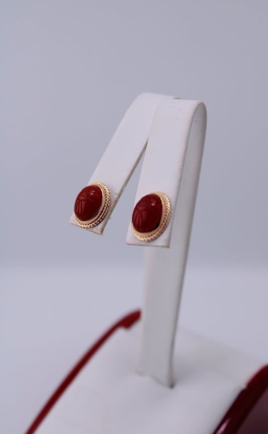 Layla Scarab Gold Studs