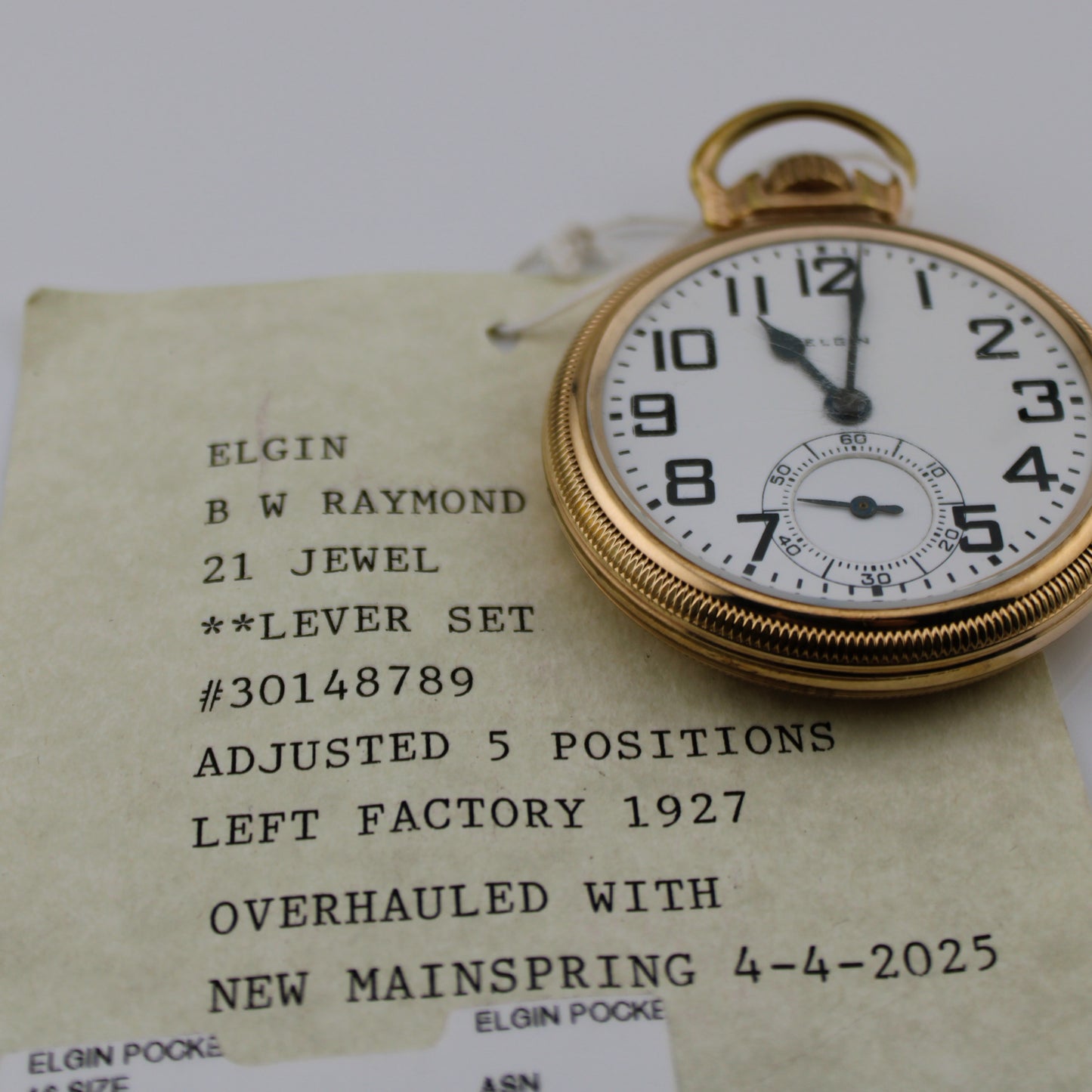 Elgin Pocket Watch - Vintage 1927