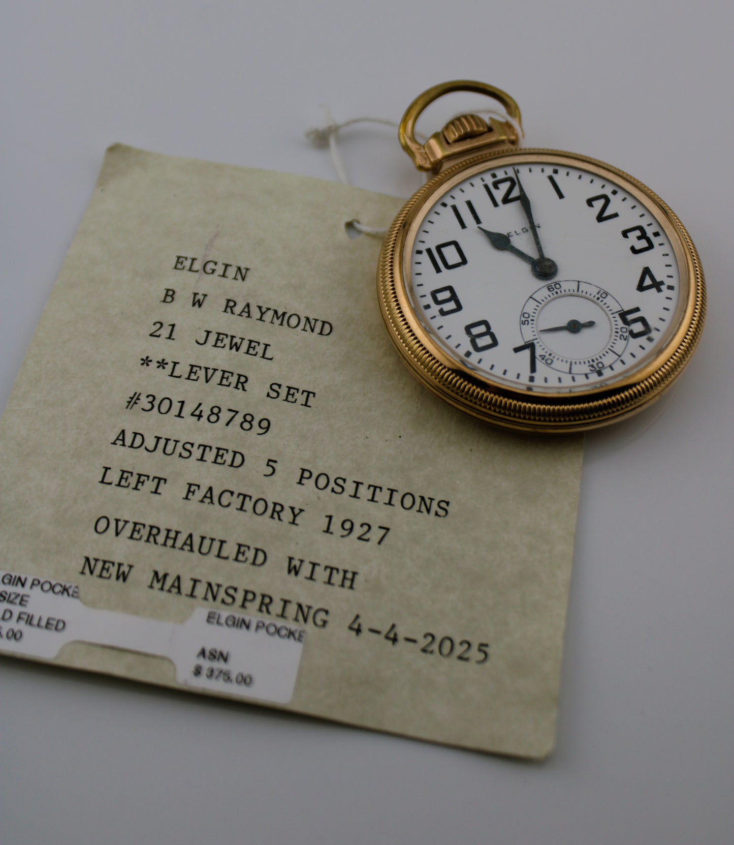 Elgin Pocket Watch - Vintage 1927