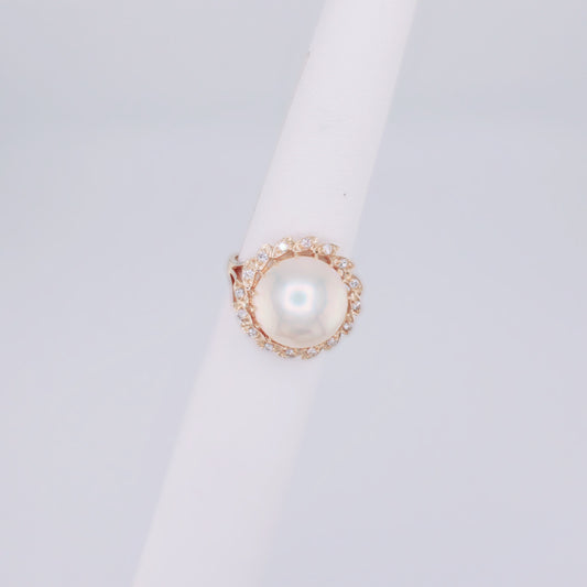 Willow Pearl and Diamond Ring