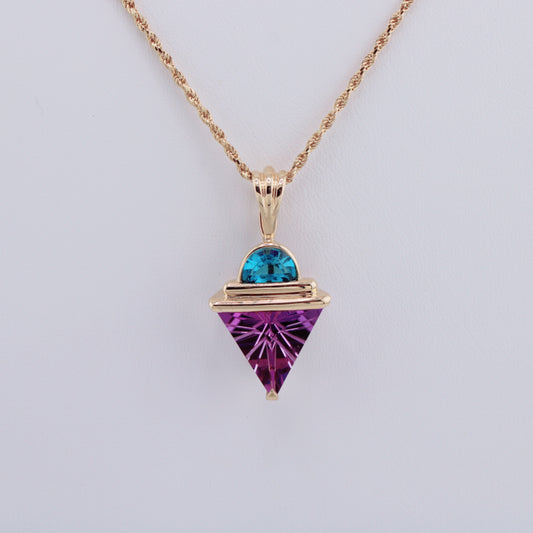 Geneva Amethyst and Blue Topaz Necklace