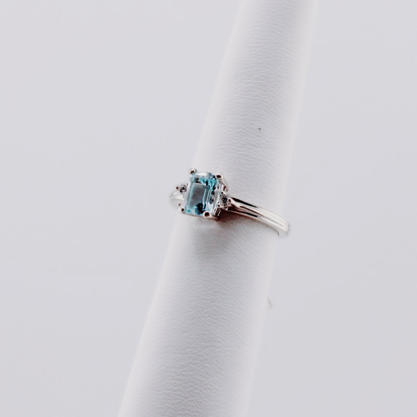 Aquamarine and Diamond Ring